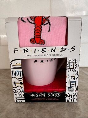 Friends TV Series You Are My Lobster Mug and Socks Set Gift Set Pink Present NEW